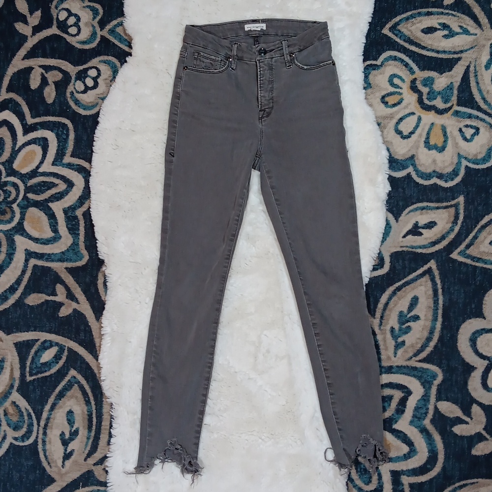 Good American gray high rise skinny jeans